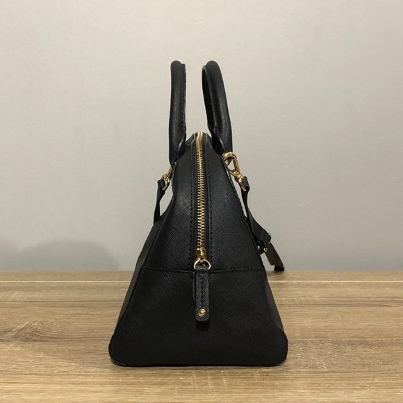 Michael Kors Sandrine Small Black Leather Satchel Crossbody Handbag - Picture 3 of 12